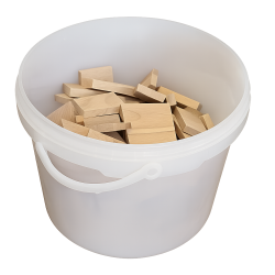 Holzmontageklötze gemischt im Eimer - 120 Stück - Mix Holzmontageklötze gemischt im Eimer - 120 Stück - Mix
